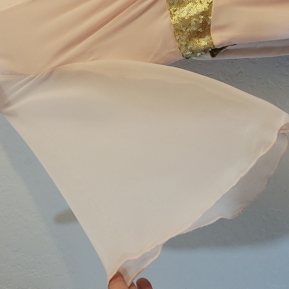 LONDON DRESS CO Sheer Sequined Attached Belt Flowy Wrapped Elegant Dress… - Picture 16 of 16